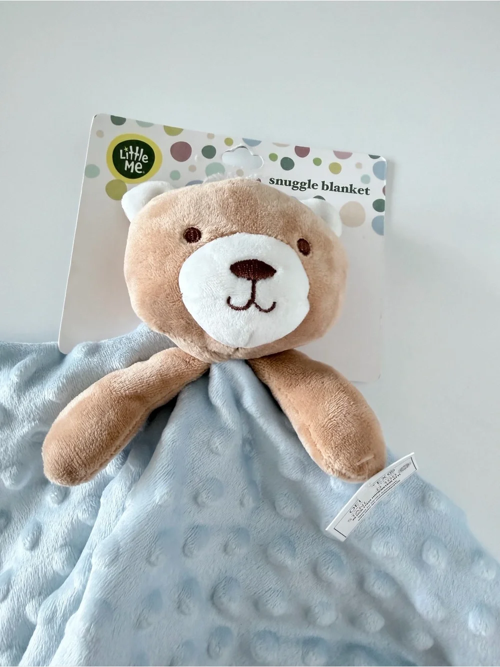 Little Me Newborn Baby Boys Blue Bear Security Blanket - NEW